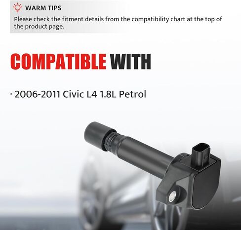 Ignition Coil Pack and Spark Plugs Kit fit for Honda Civic 1.8 1.8L L4 2006 2007 2008 2009 2010 2011, UF582, Set of 4 in Saudi Arabia