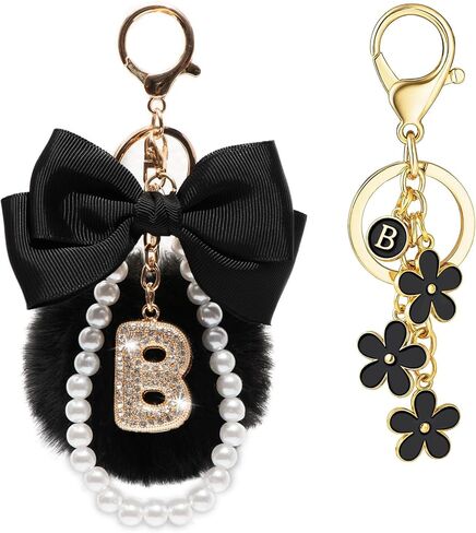 أنت wizv key -keykain for women girls cute bow flower puff ball purse bage bage for handbags backpack in Kuwait