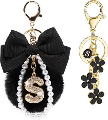 أنت wizv key -keykain for women girls cute bow flower puff ball purse bage bage for handbags backpack in Kuwait