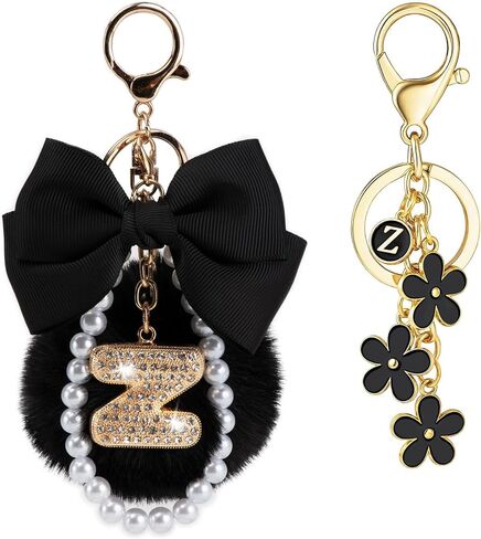 أنت wizv key -keykain for women girls cute bow flower puff ball purse bage bage for handbags backpack in Kuwait