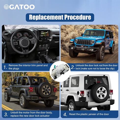 قفل الباب الخلفي Tiftgate Actuator خلفية الجذع المزلاج ث/مجموعة الطاقة ملائمة لـ 3.6L 3.8L JEEP WRANGLER JK 2007 2008 2008 2010 2012 2015 2015 2015 2017 ، يحل محل 4589584AG 4589584AF 4589584AD in Kuwait