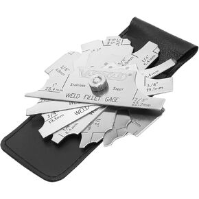 Cam Type Weld Gauge,Stainless Steel,Metric & Inch,Linear Measurements up to 2"(50mm),Permanently Etched Markings and Thickness for Professional Welders in Kuwait