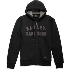 Harley-Davidson Men's Staple Zip-Up Hoodie - Black Beauty - 96018-23VM in Saudi Arabia