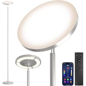 Keepsmile Double Side Lighting Led Floor Lamp with Remote Smart App 36W/2600LM Bright Tall Standing RGB Floor Lamp Angle Multicolor Dimmable Modern Floor Lamps for Livingroom Bedroom Office in Kuwait