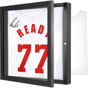 إطار عرض تي شيرت، إطار تي شيرت خشبي أسود مقاس 13 بوصة × 13 بوصة مع أكريليك للحماية من الأشعة فوق البنفسجية بنسبة 98%، عمق 1 بوصة لصندوق ظلال الفضاء القابل للاستخدام، علبة عرض للقمصان والقمصان والتذكارات in Kuwait