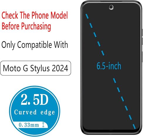 (2 Pack) Privacy Screen Protector Designed for Motorola Moto G Stylus 5G 2024 Anti-Spy Tempered Glass, Anti Scratch, Bubble Free in Saudi Arabia