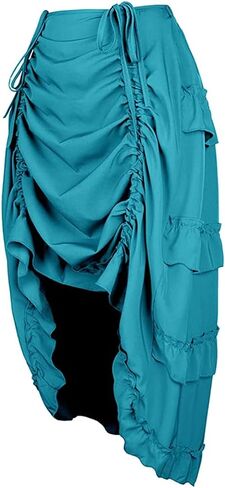 Women's Steampunk Gothic High Low Cyberpunk Victorian Skirt Medieval Renaissance Skirts Cosplay Outfits in Kuwait