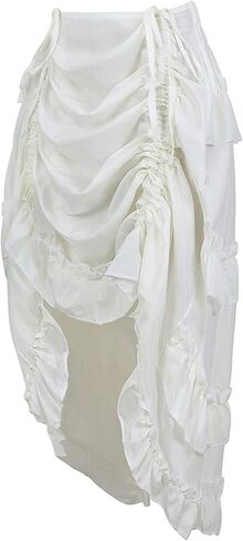 Women's Steampunk Gothic High Low Cyberpunk Victorian Skirt Medieval Renaissance Skirts Cosplay Outfits in Kuwait