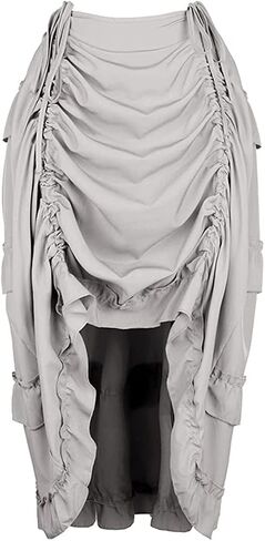 Women's Steampunk Gothic High Low Cyberpunk Victorian Skirt Medieval Renaissance Skirts Cosplay Outfits in Kuwait