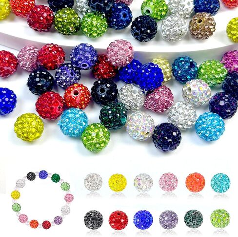 120pcs 10 مم حبات الراين الراين لصنع المجوهرات ، و 12 حبات ملونة من الكريستال المستديرة من الكريس in Kuwait