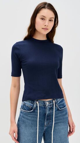 LE BOP Women's Ada Pointelle Tee in Saudi Arabia