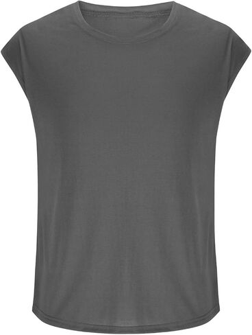 Mens Athletic Tank Top Sleeveless Tee Shirt Plus Size Loose Crewneck Pullover Solid Color Vest Gym Sports Tanks in Saudi Arabia