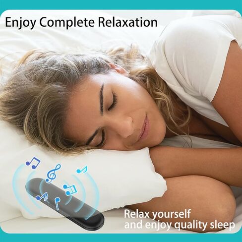 وسادة مكبر صوت توصيل العظام ستيريو بلوتوث لاسلكي موسيقى النوم سماعات محمولة آلة ضوضاء بيضاء للنوم الجانبي للرجال والنساء متوافقة مع iOS/Android/Windows (أسود) in Kuwait