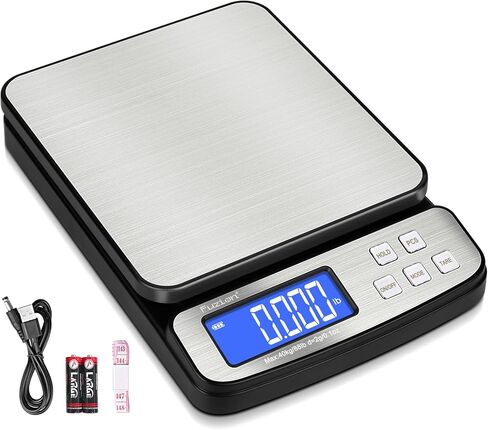 Fuzion Digital Postal Scale - 88lb x 0.1oz, 5 Units, Hold/Tare/PCS Counting, Easy Calibration, Large LCD, Scale for Packages, All-in-1 Shipping Scale in Kuwait