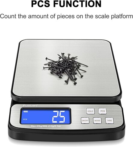 Fuzion Digital Postal Scale - 88lb x 0.1oz, 5 Units, Hold/Tare/PCS Counting, Easy Calibration, Large LCD, Scale for Packages, All-in-1 Shipping Scale in Kuwait