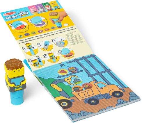 Melissa & Doug Sticker WOW!™ 24-Page Activity Pad and Sticker Stamper, 300 Stickers, Arts and Crafts Fidget Toy Collectible Character – Ice Cream - FSC Certified in Saudi Arabia
