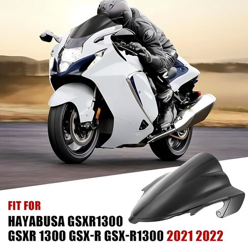 PSLER Motorcycle Windshield for Hayabusa GSXR1300 2021 2022, Hayabusa Windscreen Screen Faring Front Fairing Deflector for GSXR 1300 GSX-R GSX-R1300 2021 2022(Black) in Saudi Arabia
