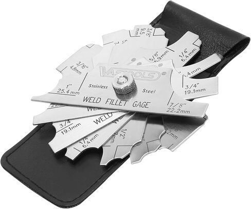 Cam Type Weld Gauge,Stainless Steel,Metric & Inch,Linear Measurements up to 2"(50mm),Permanently Etched Markings and Thickness for Professional Welders in Kuwait