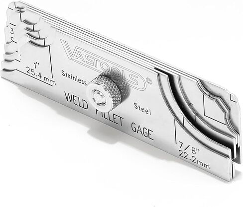Cam Type Weld Gauge,Stainless Steel,Metric & Inch,Linear Measurements up to 2"(50mm),Permanently Etched Markings and Thickness for Professional Welders in Kuwait