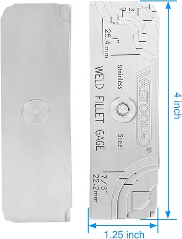 Cam Type Weld Gauge,Stainless Steel,Metric & Inch,Linear Measurements up to 2"(50mm),Permanently Etched Markings and Thickness for Professional Welders in Kuwait