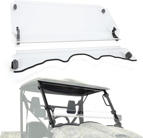 Kuafu Flip Clear Windshield متوافق مع 2015+ Massimo MSU Bighorn Coleman outfitter Hisun Cub Cadet Challenger 500/700 UTV Front Windscreen in Saudi Arabia