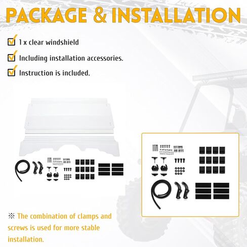 Kuafu Flip Clear Windshield متوافق مع 2015+ Massimo MSU Bighorn Coleman outfitter Hisun Cub Cadet Challenger 500/700 UTV Front Windscreen in Saudi Arabia