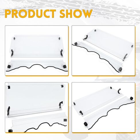 Kuafu Flip Clear Windshield متوافق مع 2015+ Massimo MSU Bighorn Coleman outfitter Hisun Cub Cadet Challenger 500/700 UTV Front Windscreen in Saudi Arabia