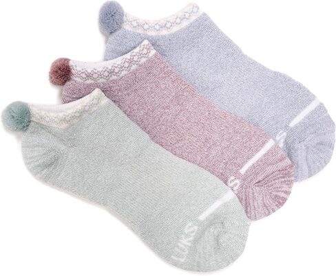 Muk Luks 3 Pack Dream Step Low Cut W/Pom ، Multi ، OS (6-11) in Saudi Arabia