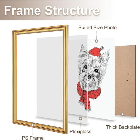 إطار Gulethun 24x36 ، إطارات صور التصميم الحديثة الانتقالية ، 24 × 36 إطار الملصقات الريفية للديكور المنزلي ، وإطارات صور عتيقة ذهبية ، وشاشة أفقية أو عمودية ، اختر الحجم واللون in Kuwait