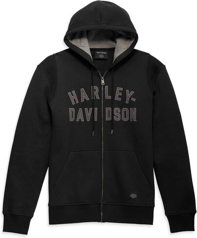 Harley-Davidson Men's Staple Zip-Up Hoodie - Black Beauty - 96018-23VM in Saudi Arabia