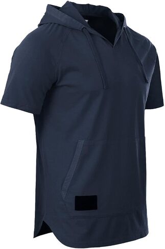 ZIMEGO Slim Fit Mens Short Sleeve Hoodie - Garment Pigment Dye Casual Hood Shirt for Men in Kuwait