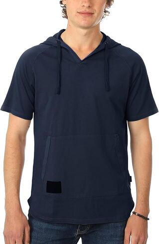 ZIMEGO Slim Fit Mens Short Sleeve Hoodie - Garment Pigment Dye Casual Hood Shirt for Men in Kuwait
