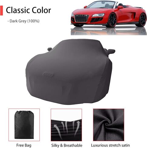 تغطية سيارة ناعمة مخصصة للملحقات Audi R8 2006-2025 مع جيب المرآة لعرض سيارة مرآب للمرآب تحت الأرض وحماية غبار التخزين الداخلية in Saudi Arabia