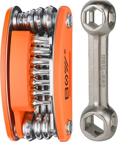 طقم إصلاح الدراجة مع حقيبة أدوات + مضخة دراجة + أداة متعددة للدراجة + مستخرج كرنك ومفتاح ربط + مفتاح ربط عظمة + رافعة إطار + مجموعة رقع دراجة بدون غراء in Kuwait