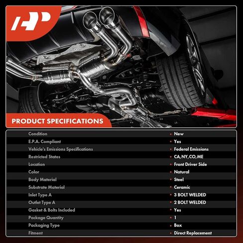 A-Premium 2-PC المحول الحفاز اليساري واليمين مع طقم حشية تتوافق مباشرة مع Ford Explorer 2013-2019 ، مرافق اعتراض الشرطة 2014-2019 ، 3.5L ، E.P.A. متوافق in Saudi Arabia