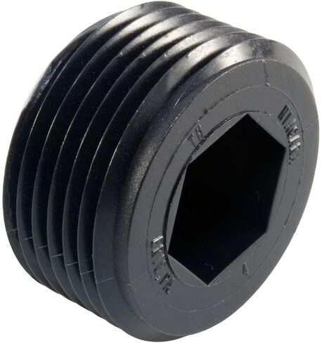 Caplugs ZTH91KA1 Plastic Hex Socket Threaded Plug. TH-9, HDPE, to Plug Thread Size 3/4-14", Black (Pack of 60) in Saudi Arabia