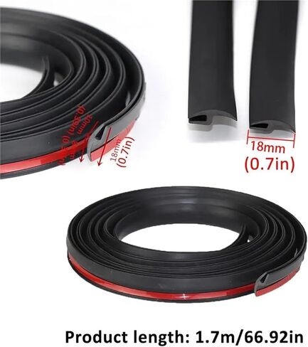 شريط ختم السيارة للزجاج الأمامي يقلل من الضوضاء الأمامية الأمامية الطقس تجريد المطاط المرنة H نوع السطوح السلسة للسيارة (1M) in Kuwait