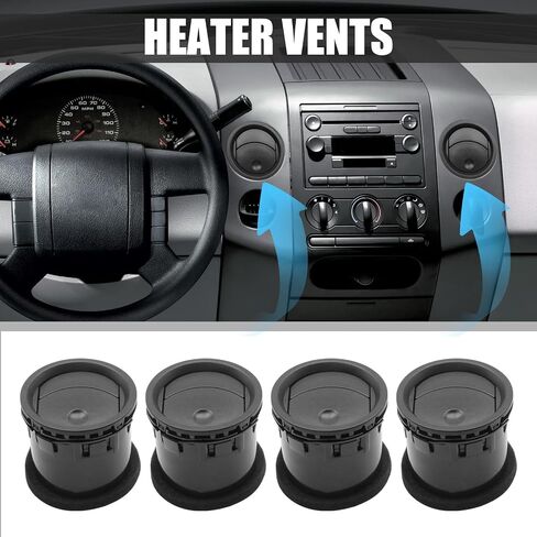 4 Pcs Dashboard Air Conditioning AC Heater Vent Replacement for Ford F Series 150 2004-2008, Replaces 8L3Z19893BA 8L3Z-19893-BA (Black) in Saudi Arabia