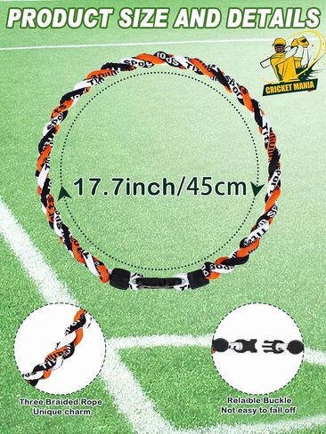 Mtlee 32 PCS Baseball Necklace Nylon Nylon Three Braded Cord ، Netclace Sportball Baseball Cord Netclace for Men Sports تحت عنوان ، 18 بوصة in Saudi Arabia