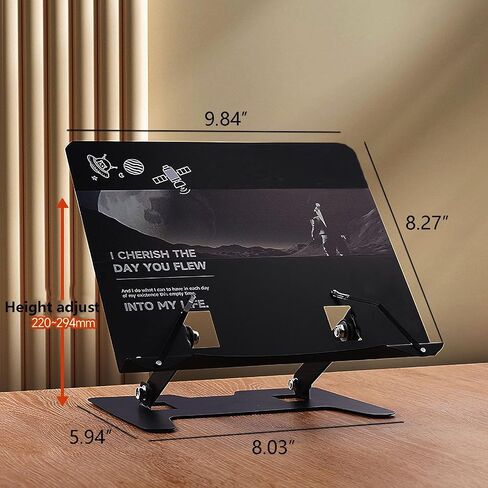 Book Stand for Reading, Book Holders for Reading Hands Free, Adjustable Foldable Cookbook Stand with Elastic Page Clips for Music Scores, Recipe, Tablet in Saudi Arabia