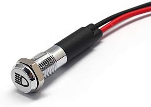 PL8MS 8mm 5/16" 12V LED Metal Signal Indicator Pilot Dash Light with Symbols (High Beam Indicator) in Kuwait