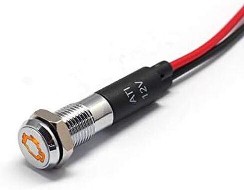PL8MS 8mm 5/16" 12V LED Metal Signal Indicator Pilot Dash Light with Symbols (High Beam Indicator) in Kuwait