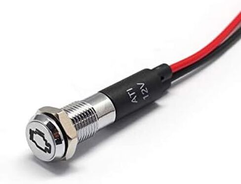 PL8MS 8mm 5/16" 12V LED Metal Signal Indicator Pilot Dash Light with Symbols (High Beam Indicator) in Kuwait