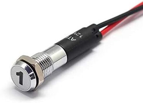 PL8MS 8mm 5/16" 12V LED Metal Signal Indicator Pilot Dash Light with Symbols (High Beam Indicator) in Kuwait