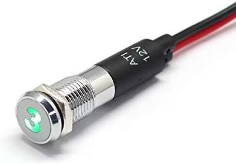 PL8MS 8mm 5/16" 12V LED Metal Signal Indicator Pilot Dash Light with Symbols (High Beam Indicator) in Kuwait
