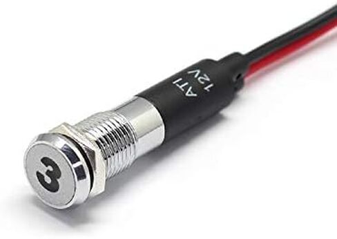 PL8MS 8mm 5/16" 12V LED Metal Signal Indicator Pilot Dash Light with Symbols (High Beam Indicator) in Kuwait
