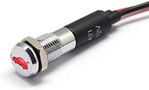 PL8MS 8mm 5/16" 12V LED Metal Signal Indicator Pilot Dash Light with Symbols (High Beam Indicator) in Kuwait