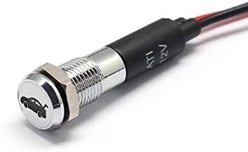 PL8MS 8mm 5/16" 12V LED Metal Signal Indicator Pilot Dash Light with Symbols (High Beam Indicator) in Kuwait