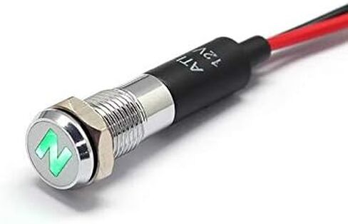 PL8MS 8mm 5/16" 12V LED Metal Signal Indicator Pilot Dash Light with Symbols (High Beam Indicator) in Kuwait