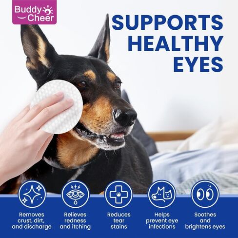 Hypoallergenic Eye Wipes for Pets – Safe & Natural Dog and Cat Eye Cleaning Pads with Plant Enzymes, Removes Dirt & Mucus (100 Wipes) in Kuwait
